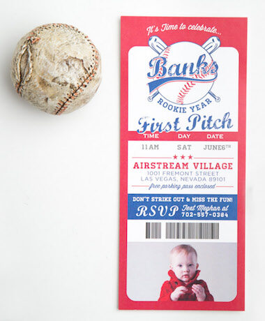 Baseball 1st Birthday Invitations