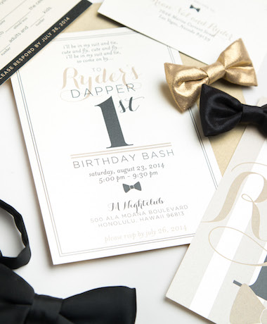 Dapper First Birthday Invitations