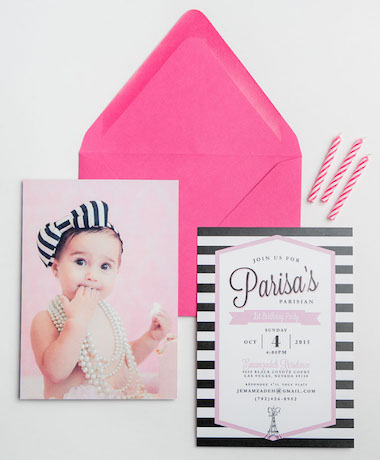 Paris First Birthday Invitations