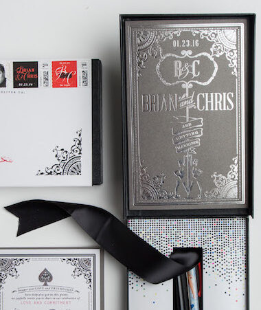 Vintage Vegas Wedding Invitations