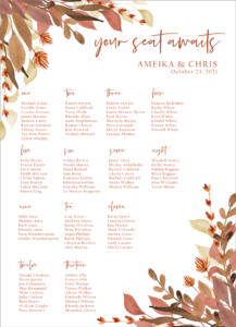 Floral 24 Seating Chart - Paper and Home