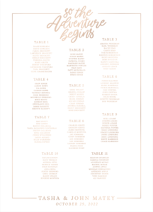 Script 15 Seating Chart - Paper and Home