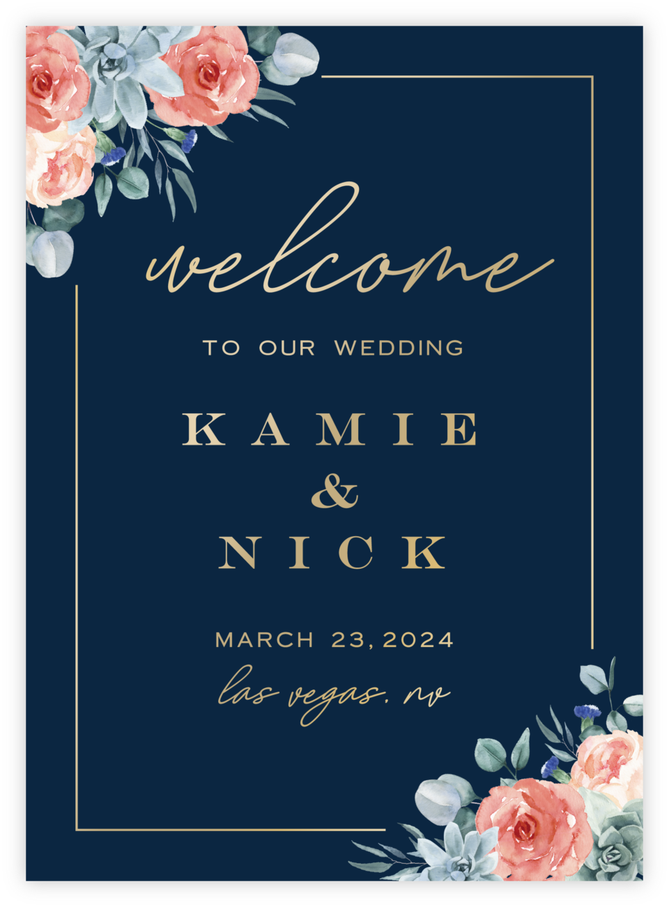 Floral 14 Welcome Sign