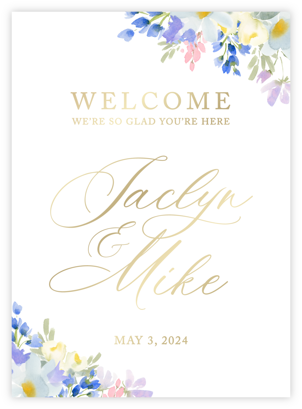 Floral 17 Welcome Sign